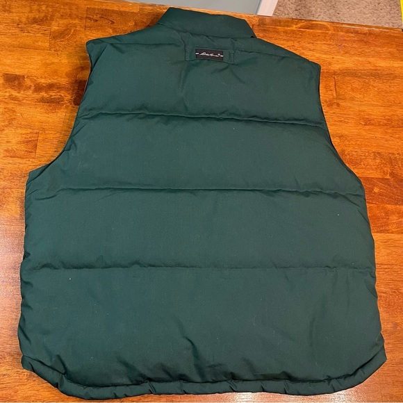 Eddie Bauer Men’s goose down puffer bomber best hunter green plaid size medium - Picture 9 of 10